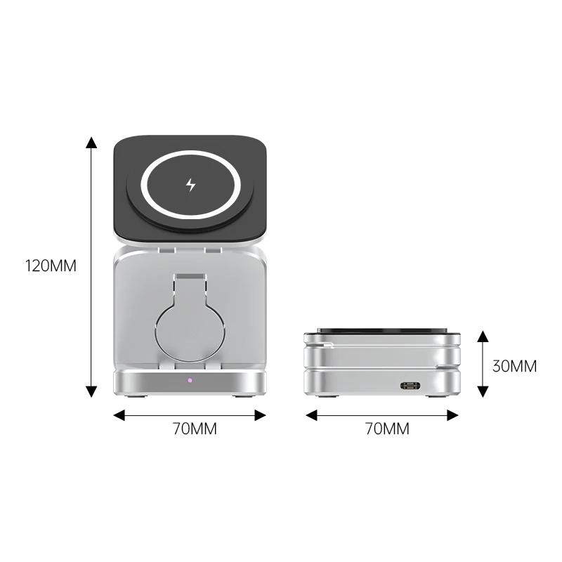 Carregador Magnetico Dobrável 3 em 1