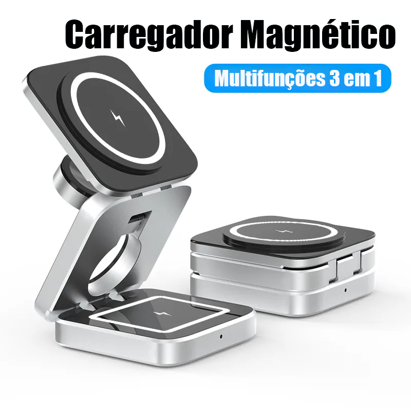 Carregador Magnetico Dobrável 3 em 1