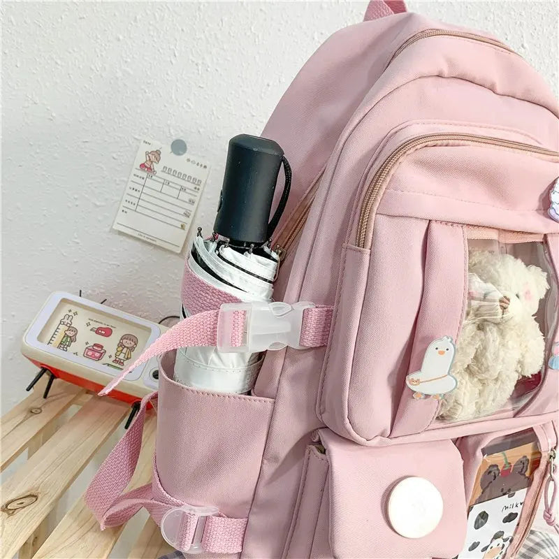 Mochila Escolar Harajuku High School Rosa