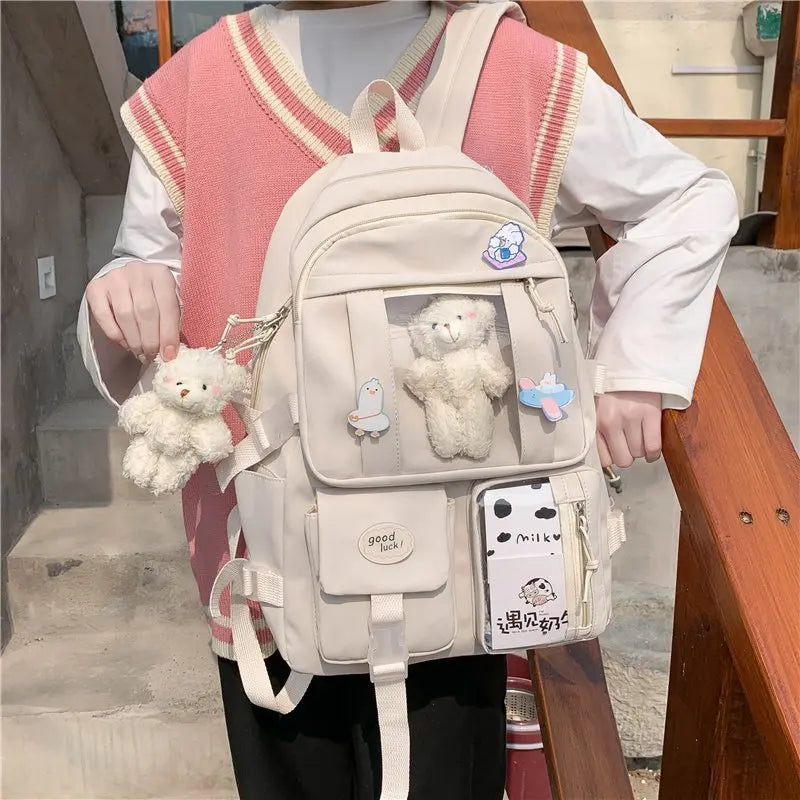 Mochila Escolar Harajuku High School Branca