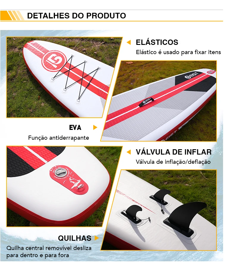 Prancha Inflável de Stand Up Paddle 10'6" 320CM Vermelho