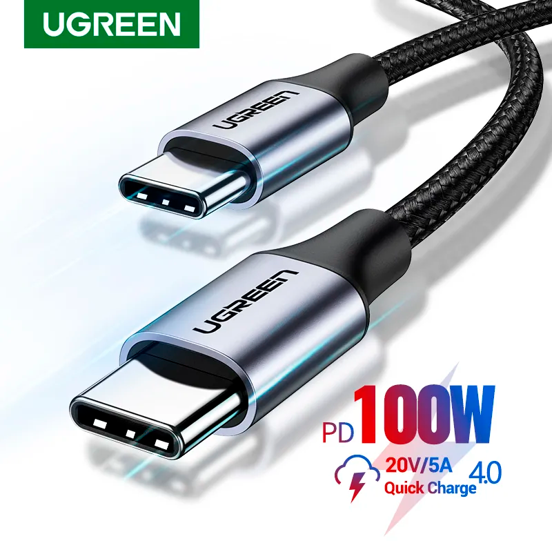 UGREEN - Cabo USB-C 100W 5A SuperCharge para Macbook, iPad, Samsung, Xiaomi