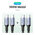 UGREEN - Cabo USB-C 100W 5A SuperCharge para Macbook, iPad, Samsung, Xiaomi