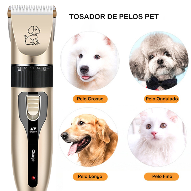 Kit Máquina de Tosa Profissional para cães e gatos recarregável