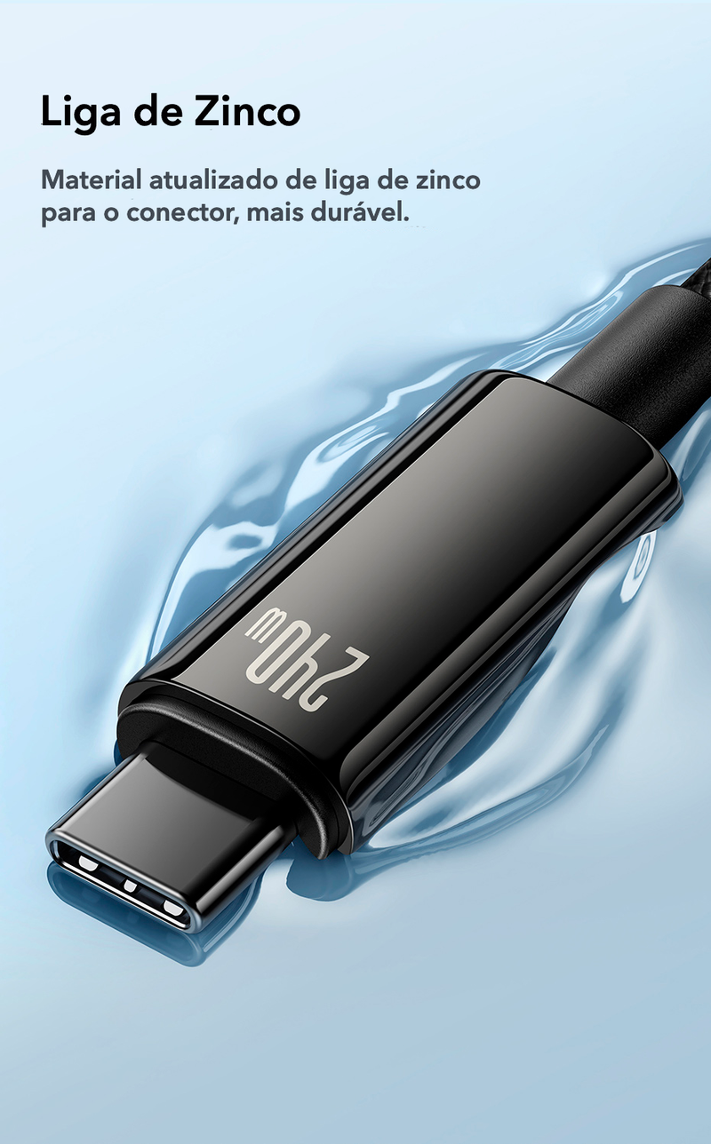 Baseus - Cabo USB-C  240W PD3.1 SuperCharge para iPhone 15,  Realme, Samsung S23