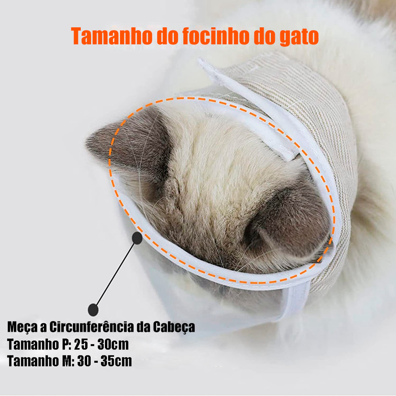 Focinheira Respirável anti-mordida para Gatos